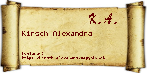 Kirsch Alexandra névjegykártya